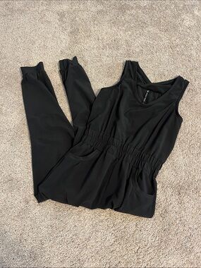 Kuhl Black Sleeveless Elastic-Waist Jumpsuit with Pockets